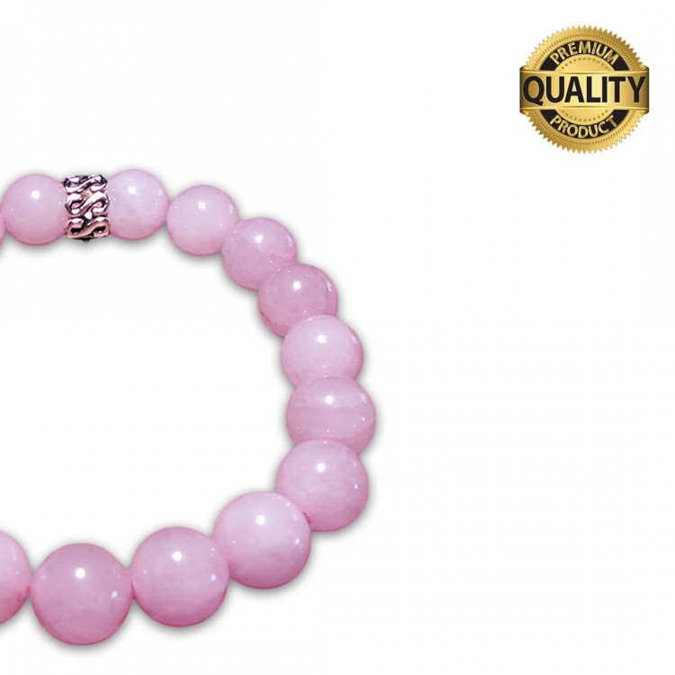 Pembe Kuvars Taşı Bilekliği - 10 MM