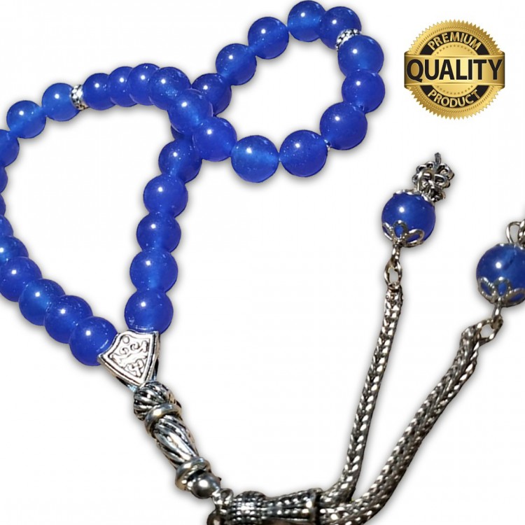 Mavi Yeşim Taşı Tesbih - 8 MM Mavi Yeşim Taşı Tesbih - 8 MM