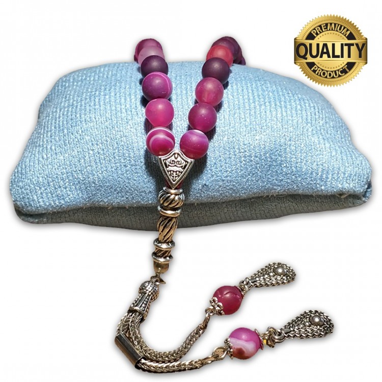 PEMBE MAT AKİK TESBİH - 8 MM PEMBE MAT AKİK TESBİH - 8 MM