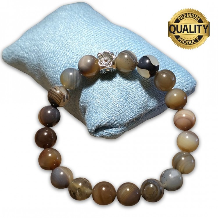 BOTSWANA AKİK TAŞI BİLEKLİK - 10 MM BOTSWANA AKİK TAŞI BİLEKLİK - 10 MM