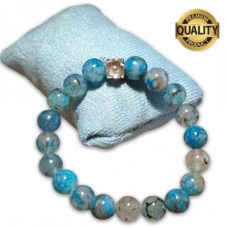 CLEAR BLUE AKİK TAŞI BİLEKLİK - 10 MM