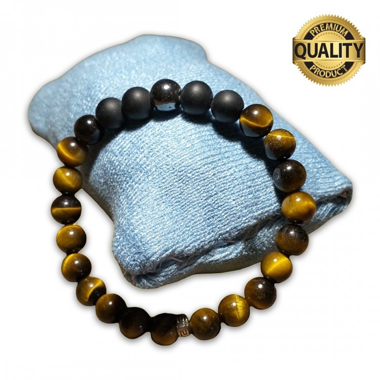 KAPLANGÖZÜ - OBSİDYEN - HEMATİT TAŞI BİLEKLİK - 8 MM