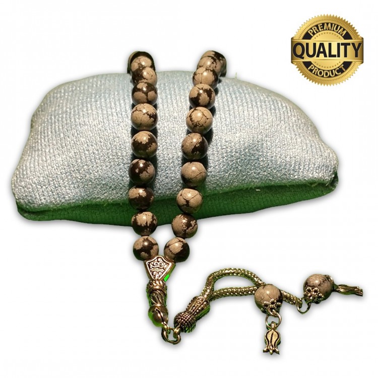 OBSİDYEN TAŞI TESBİH - 8 MM (KAR TANESİ)