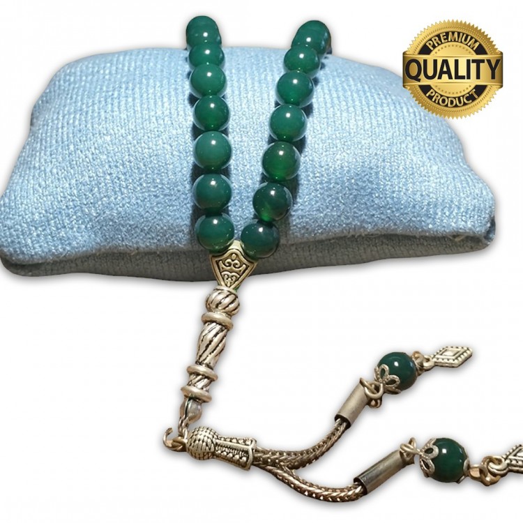YEŞİL AKİK TAŞI TESBİH - 8 MM