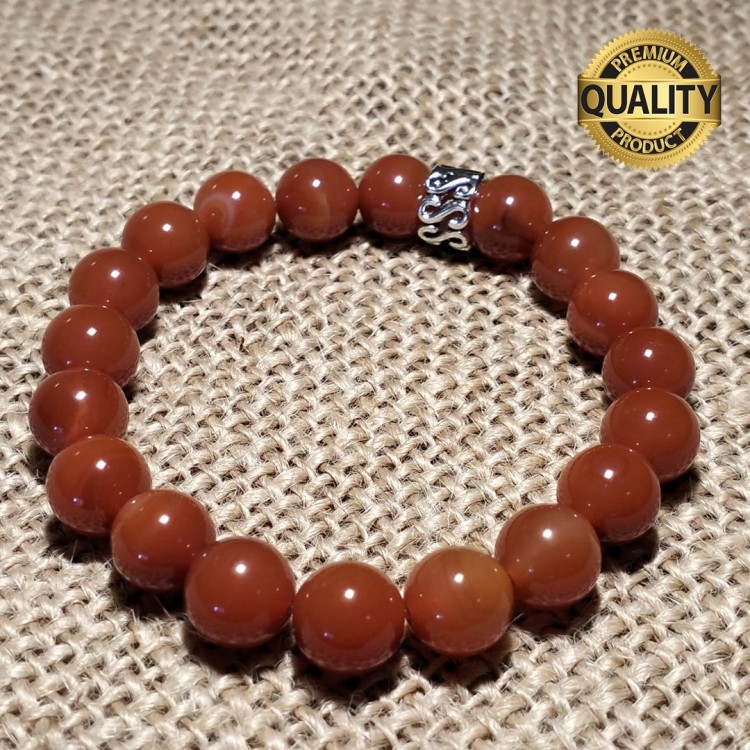 KARNELYAN AKİK TAŞI BİLEKLİK - 10 MM