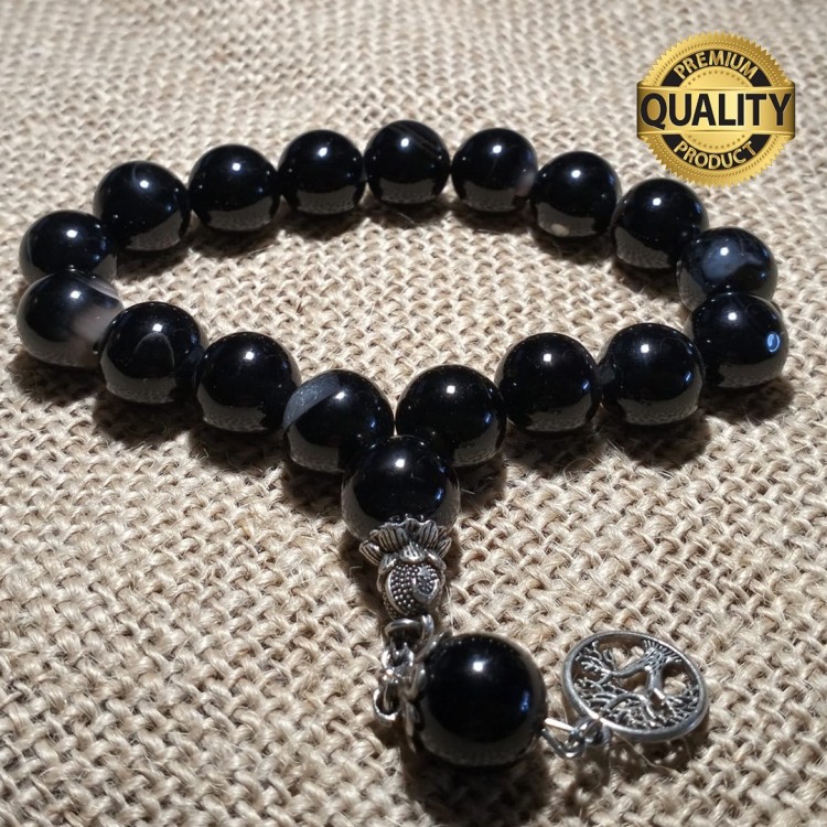 SİYAH AKİK TESBİH - 14 MM (BİLEK BOY)